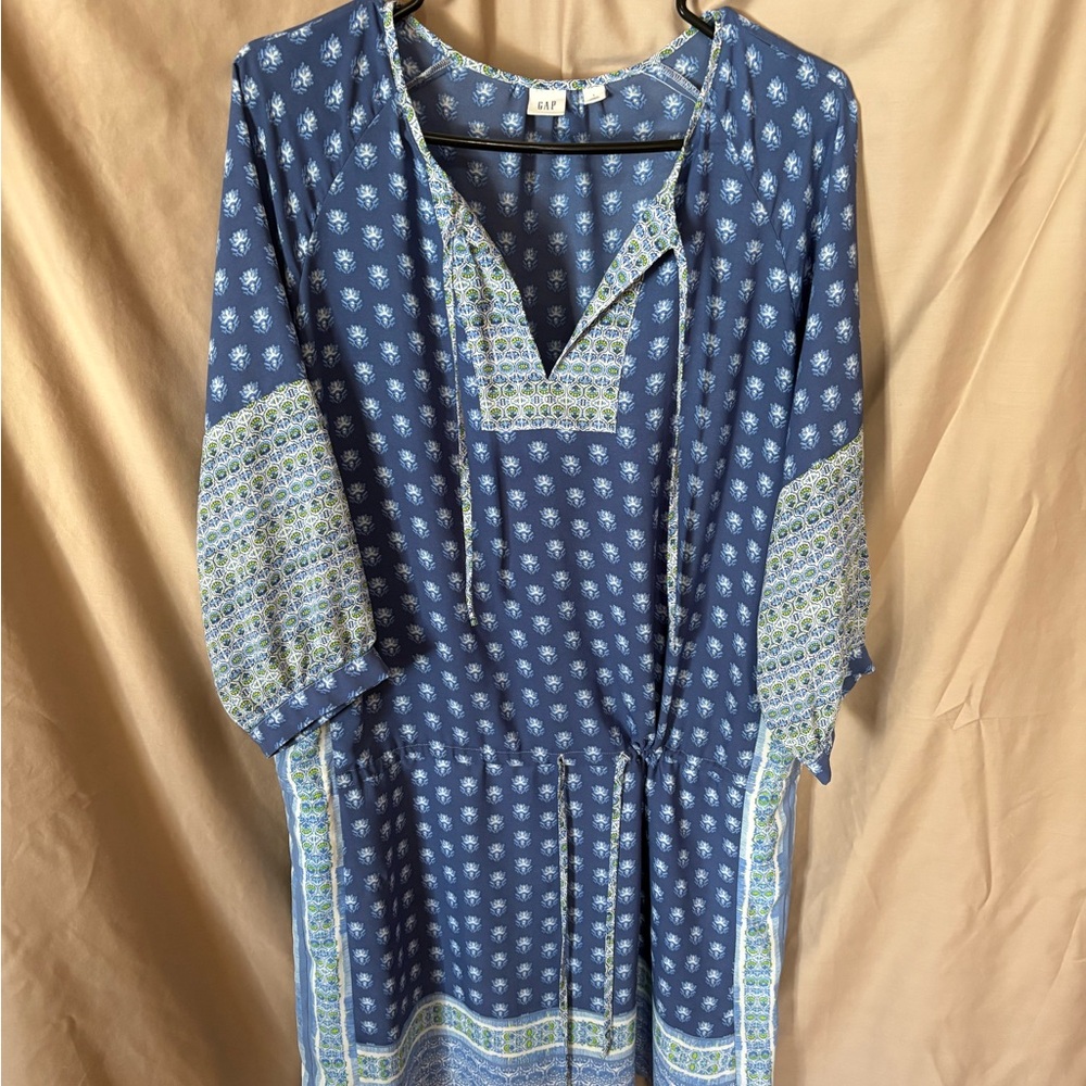 Blue Patterned Boho Dress Gap